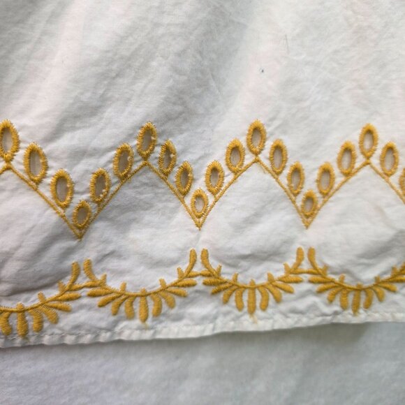 Loft Embroidered Peasant Shift Dress Small Guilded Garden Cotton - Picture 5 of 12